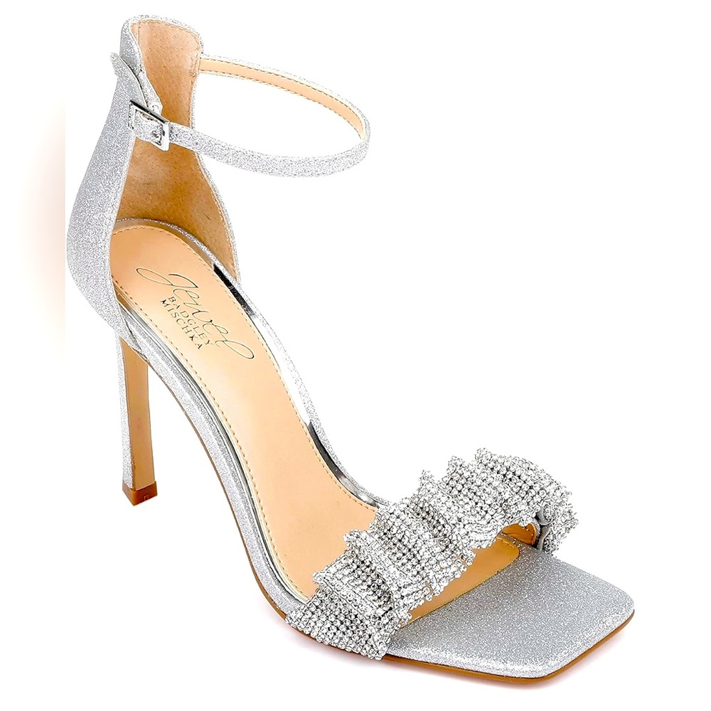 ⭐️NIB🌟 Jewel Badgley Mischka Ridley Bejeweled Strap Stiletto Heel